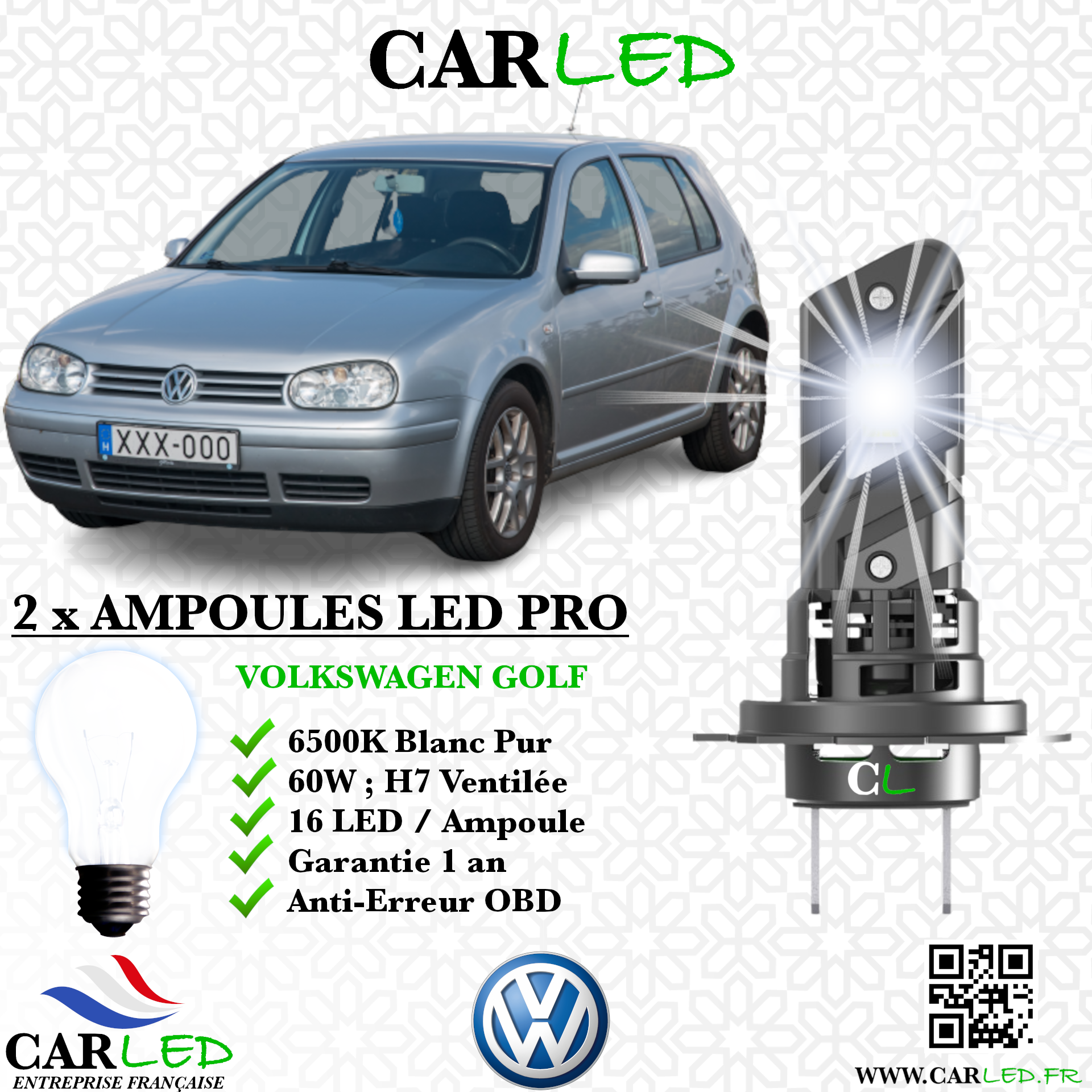 KIT AMPOULE LED VOLKSWAGEN GOLF IV