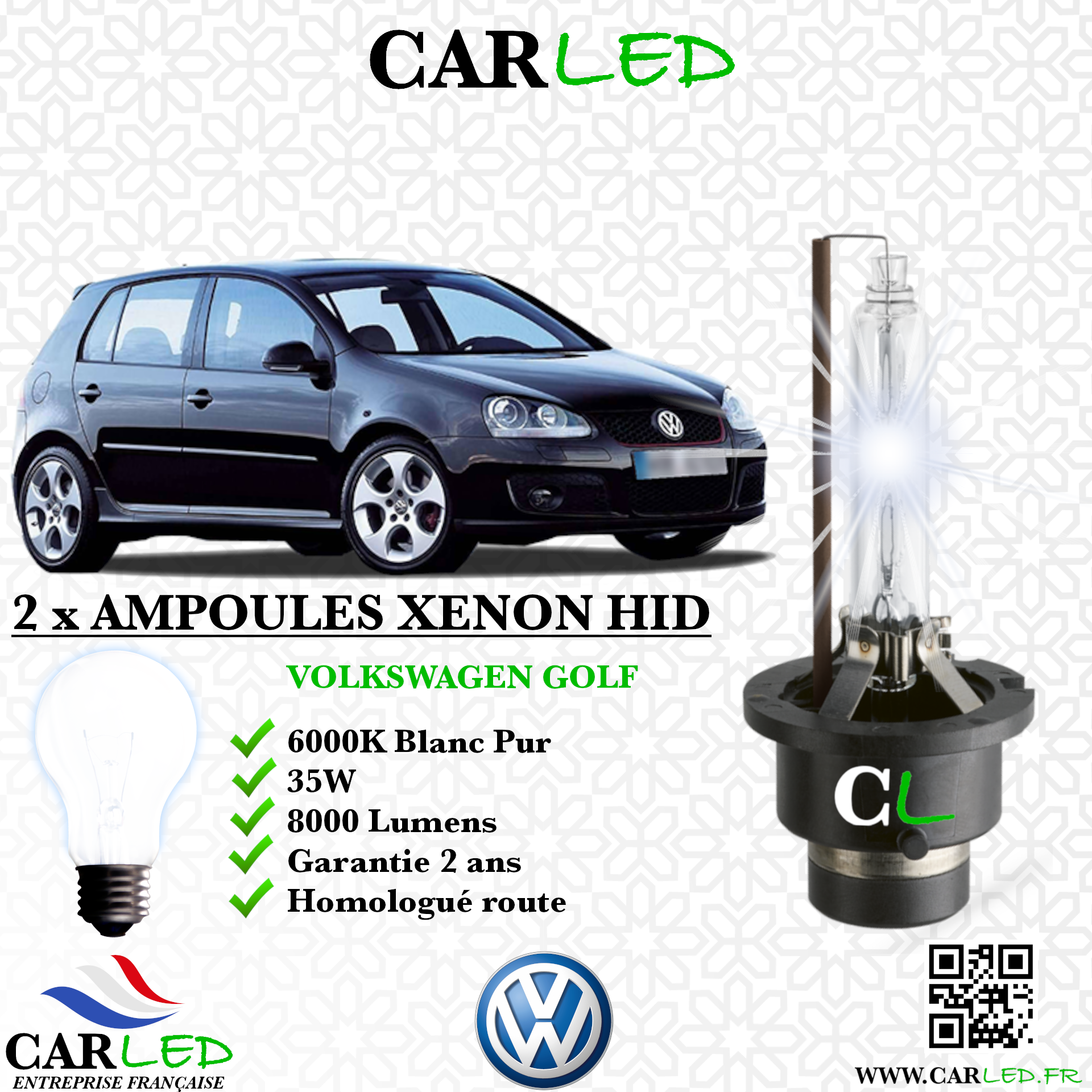 KIT AMPOULE HID XÉNON VOLKSWAGEN GOLF V
