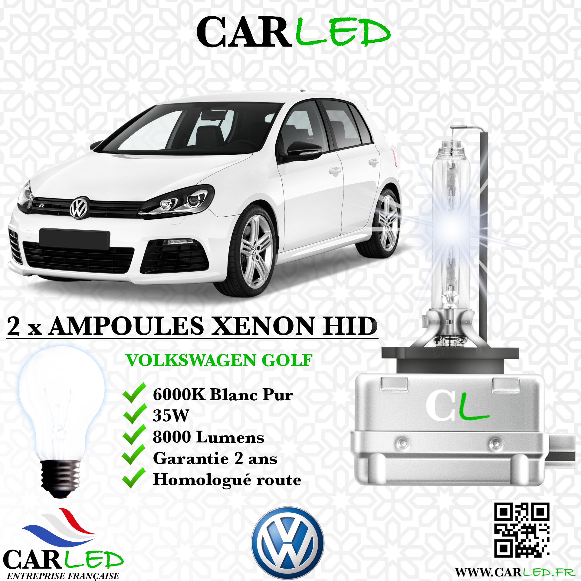 KIT AMPOULE HID XÉNON VOLKSWAGEN GOLF VI