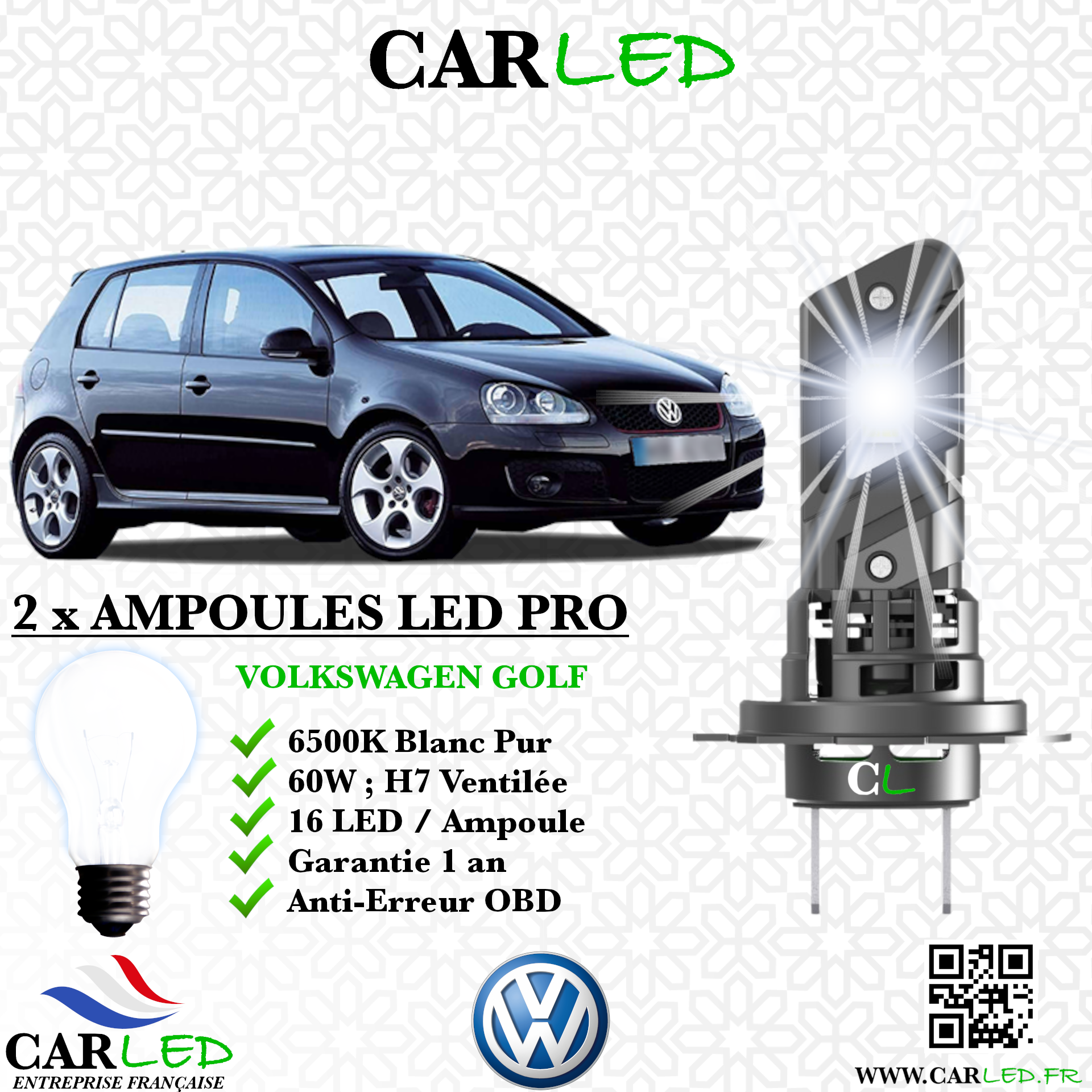 KIT AMPOULE LED VOLKSWAGEN GOLF V