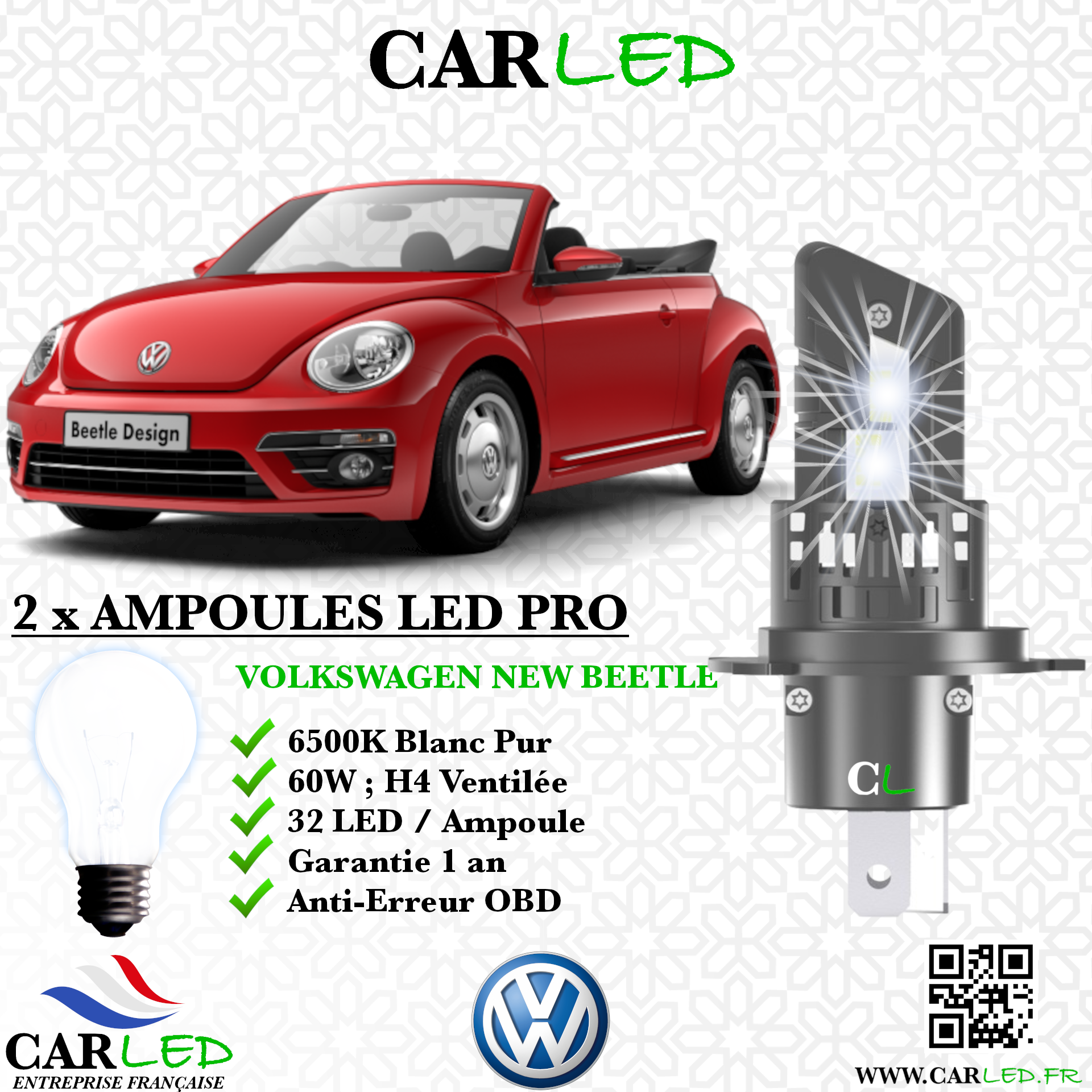 KIT AMPOULE LED VOLKSWAGEN NEW BEETLE
