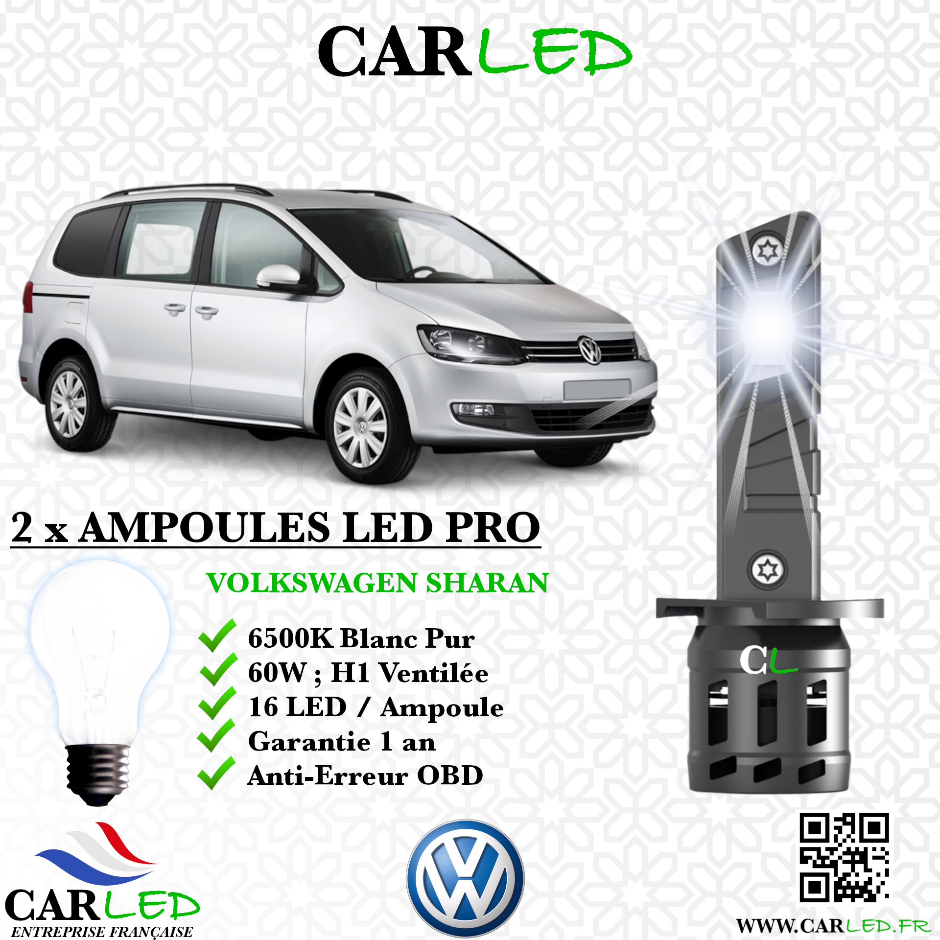 KIT AMPOULE LED VOLKSWAGEN SHARAN
