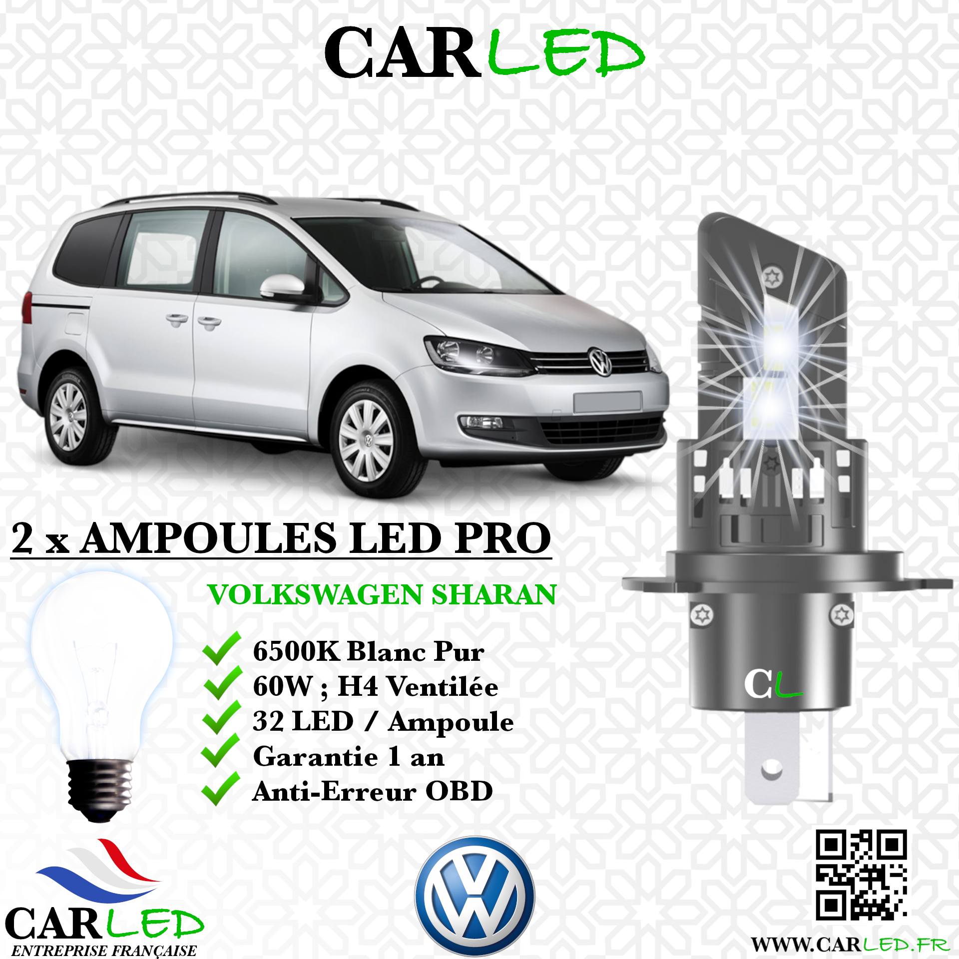 KIT AMPOULE LED VOLKSWAGEN SHARAN