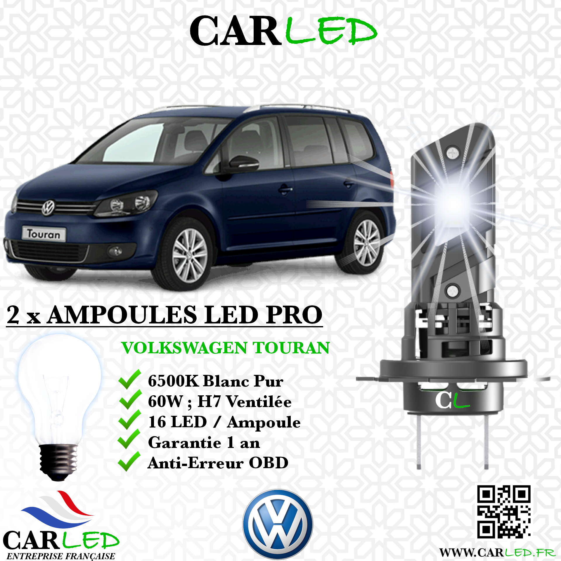 KIT AMPOULE LED VOLKSWAGEN TOURAN