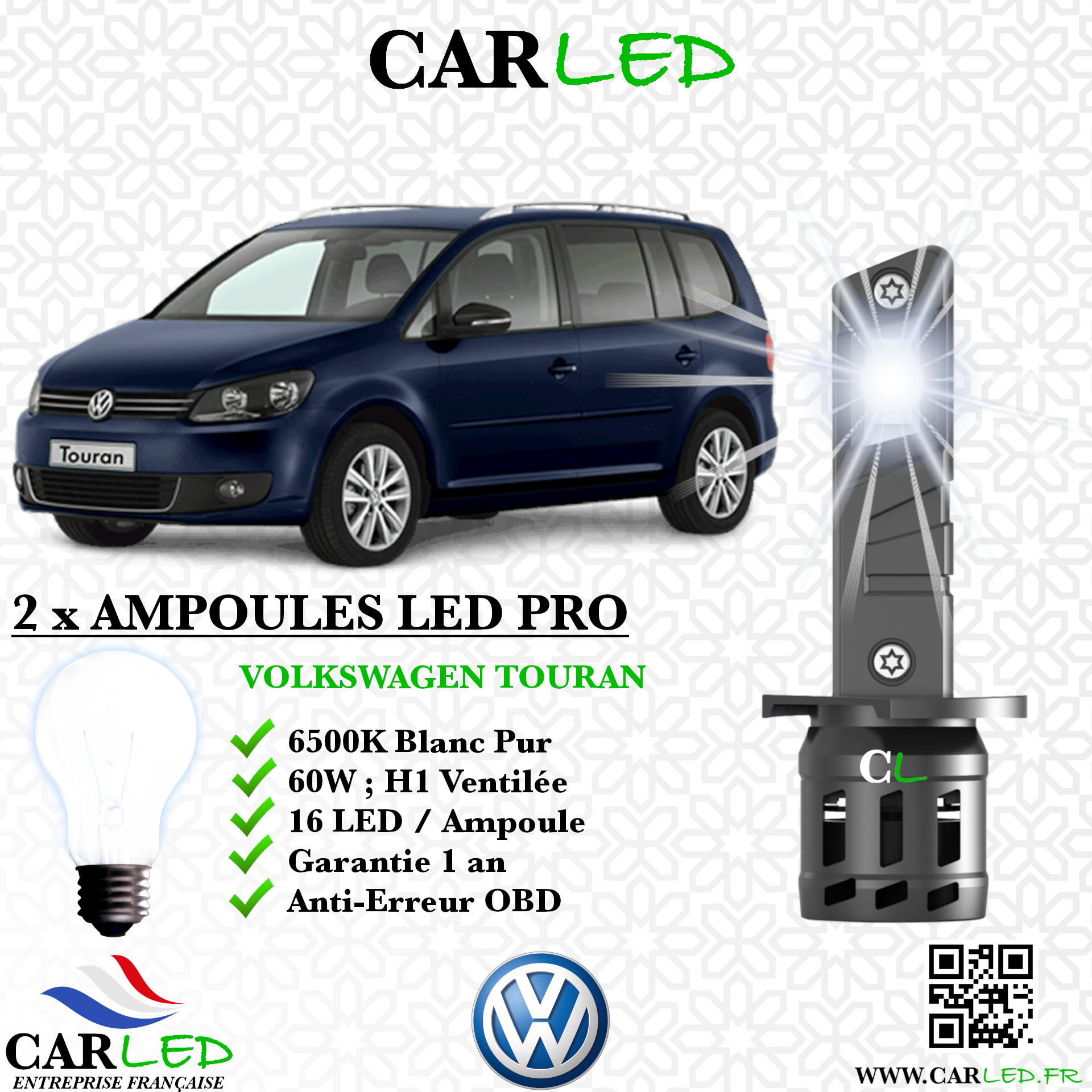 KIT AMPOULE LED VOLKSWAGEN TOURAN
