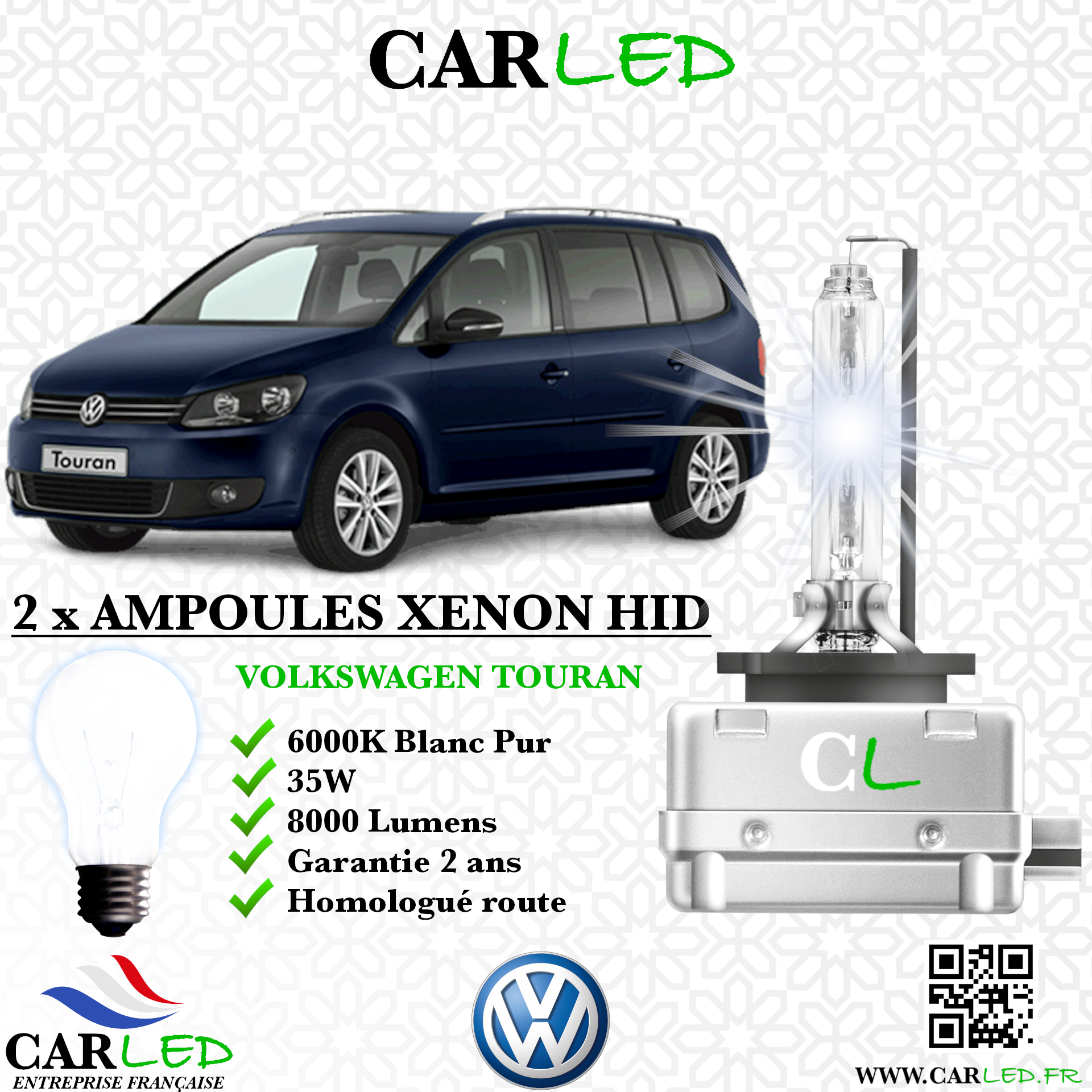 KIT AMPOULE HID XÉNON VOLKSWAGEN TOURAN
