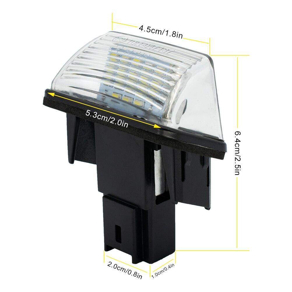 2x Feux de plaque d'immatriculation LED Peugeot 207